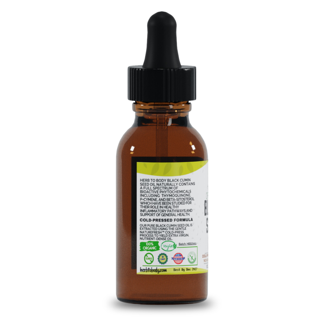 Organic Black Seed Oil (Cold-Pressed) - Bulk Wholesale Sizes: 16oz