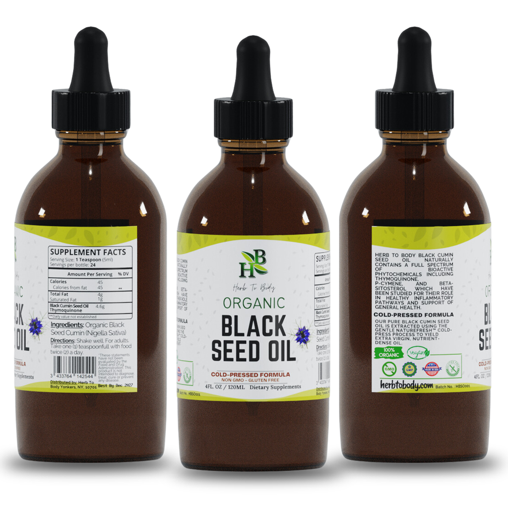 Organic Black Seed Oil (Cold-Pressed) - Bulk Wholesale Sizes: 16oz