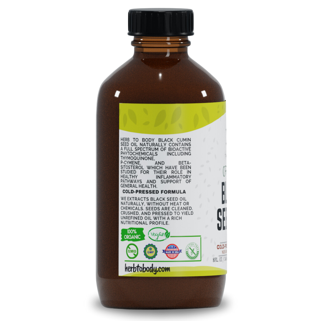 Organic Black Seed Oil (Cold-Pressed) - Bulk Wholesale Sizes: 16oz