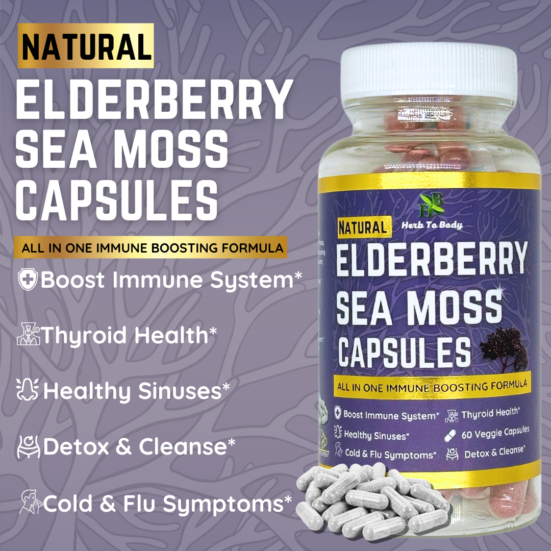 Elderberry Sea Moss Capsules (60 Cap) | Seasonal Wellness