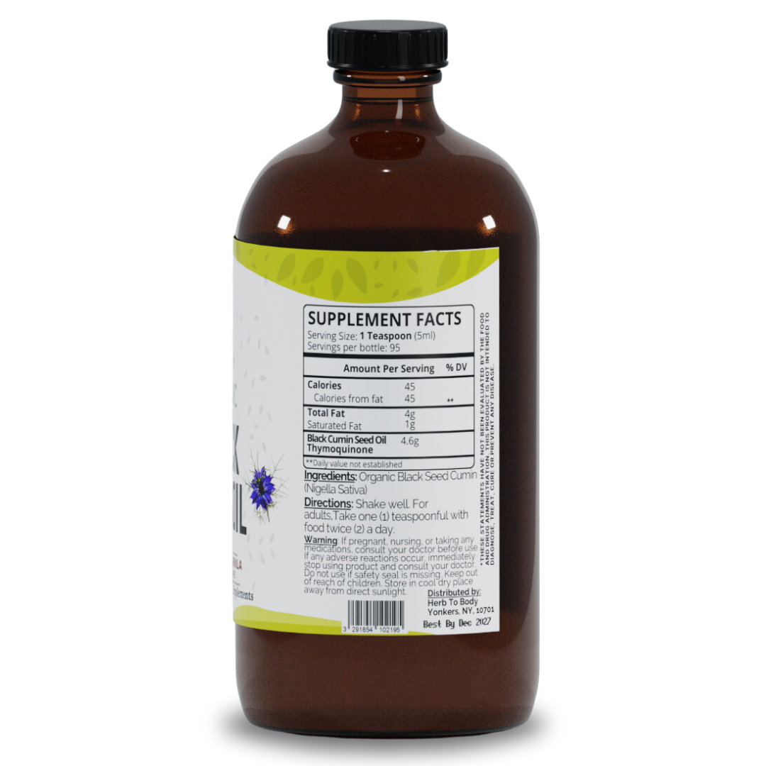 Organic Black Seed Oil (Cold-Pressed) - Bulk Wholesale Sizes: 2oz