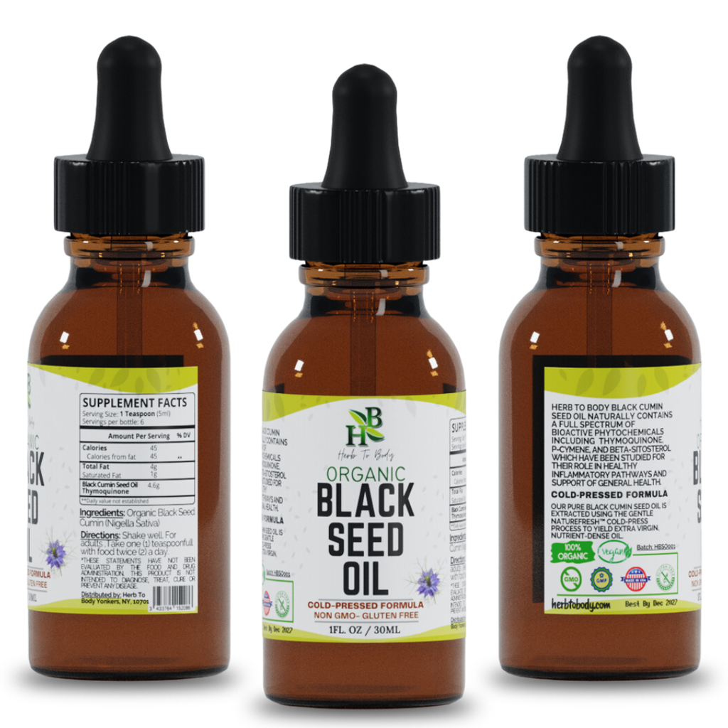 Organic Black Seed Oil (Cold-Pressed) - Bulk Wholesale Sizes: 16oz
