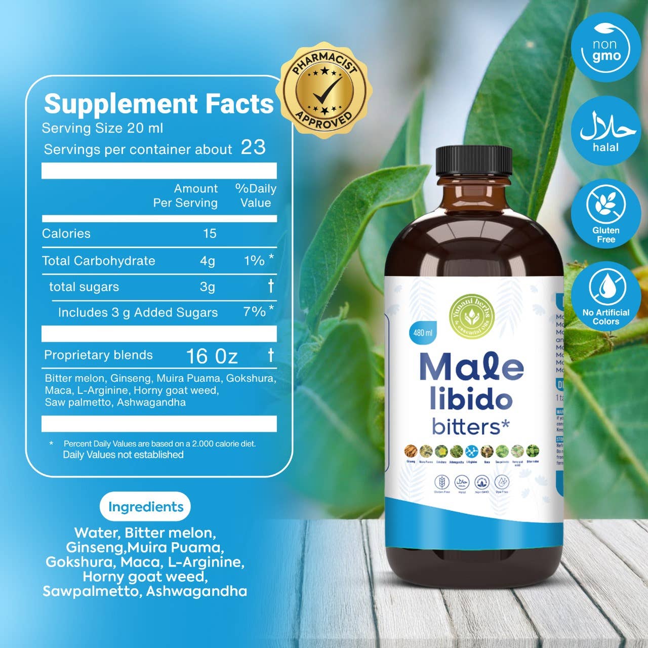 Male Libido living bitters 480mls